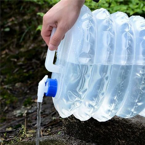 Récipient d'eau Pliable 3 X 15L, Transparent Pliables avec Robinet, sans BPA Bidon Eau pour Camping, Randonnée, Pique-niques, Barbecues, Activités en Plein Air - MODOU