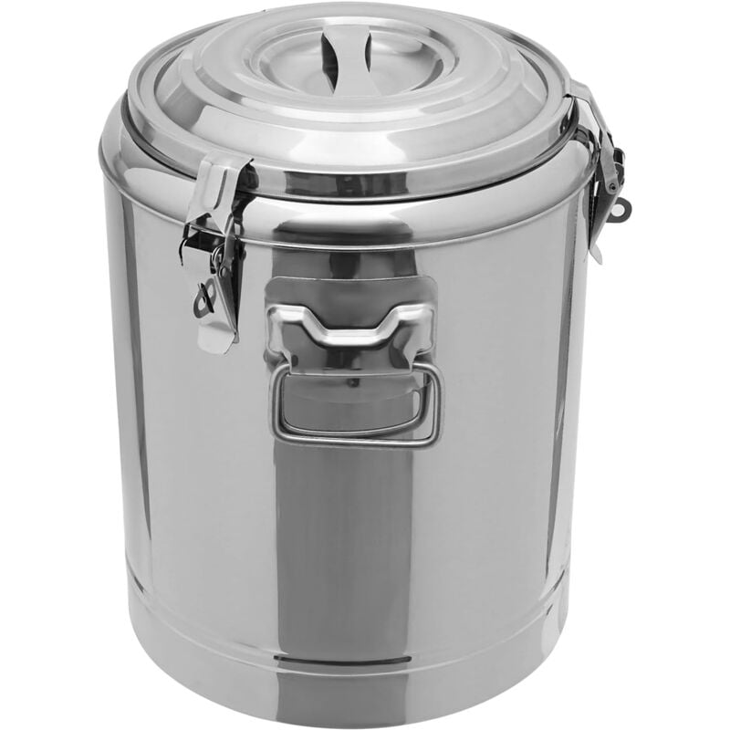 Récipient isotherme de transport de 14 litres pour aliments et boissons, récipient de transport professionnel en acier inoxydable avec poignées