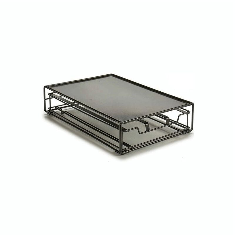 Récipient Pour Stockage De Capsules De Café En Métal Noir (31 x 21,5 x 7,5 Cm)