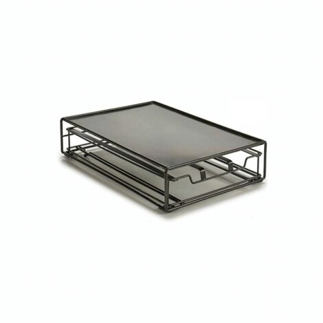 Récipient Pour Stockage De Capsules De Café En Métal Noir (31 X 21,5 X 7,5 Cm)