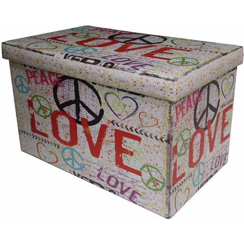 Récipient refermable pouf en cuir écologique