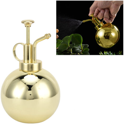[Recipiente a presión] Aspersor de jardín de 500 ml, modo manual, niebla fina para plantas de interior y jardín, color dorado