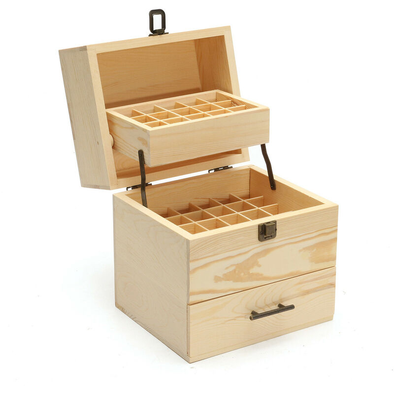 

Recipiente de madera del organizador de la caja de almacenamiento de la aromaterapia del aceite de 3 niveles