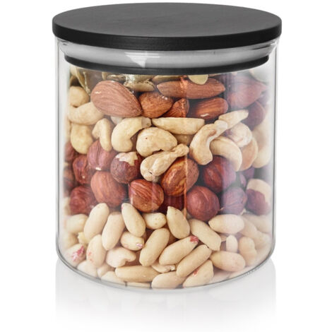 Recipiente de vidrio para productos a granel con tapa y cierre hermético, 450 ml