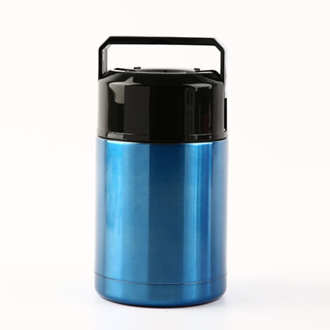 Recipiente grande de acero inoxidable con aislamiento para cocinar, a prueba de fugas, para sopas y almacenar alimentos, azul, 800 ml