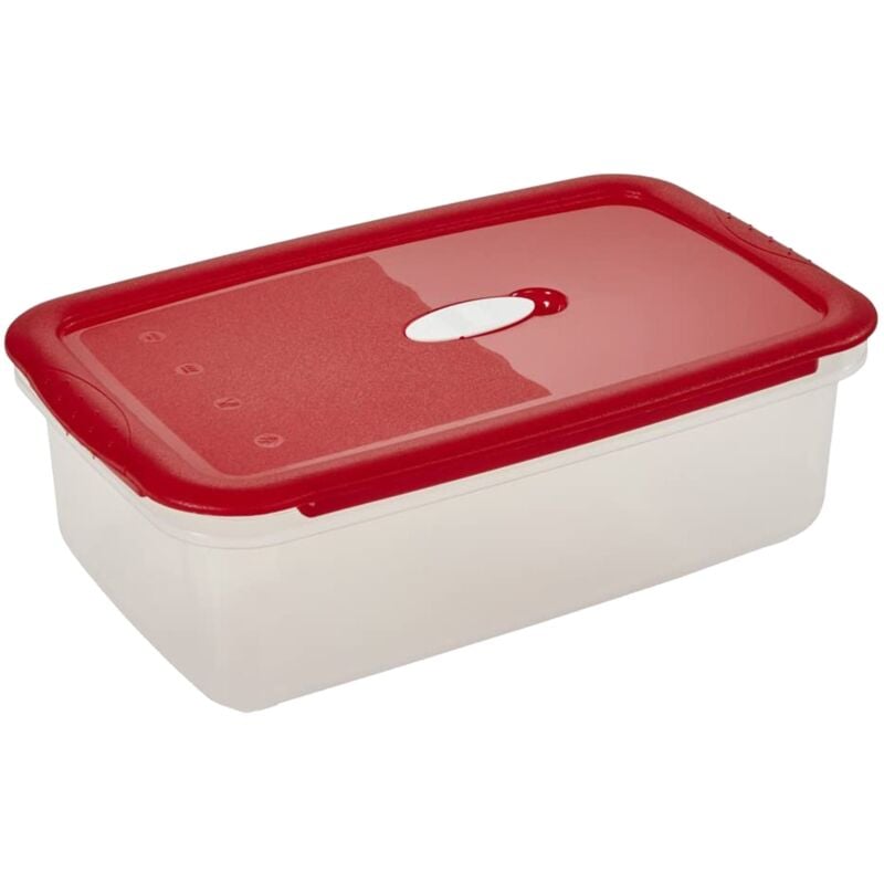 

Recipiente para alimentos 2 en 1 con válvula para microondas, Apto para microondas y congelador, De -20 °C a 100 °C, 3 l, 28,5 x 17 x 9,5 cm, Laura,