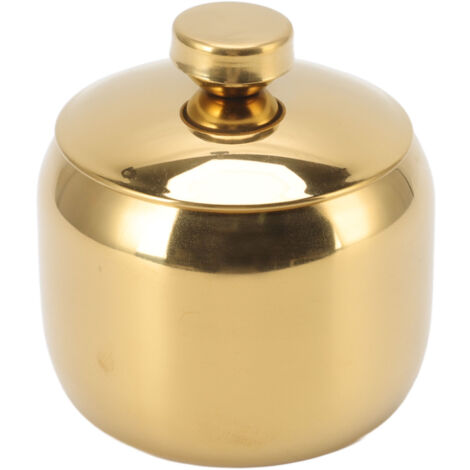 Recipiente para condimentos de acero inoxidable para especias, sal, azúcar y pimienta con tapa dorada