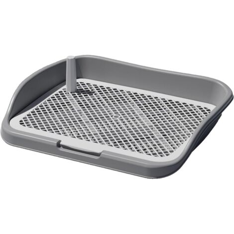 Recipiente para orinar para perros, bandeja para orinar, rejillas de entrenamiento, bandeja para arena, tapete, gris