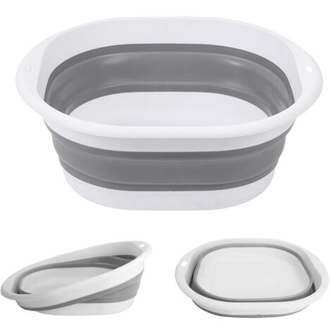 Recipiente plegable para lavar verduras, recipiente portátil de silicona, recipiente plegable que ahorra espacio.
