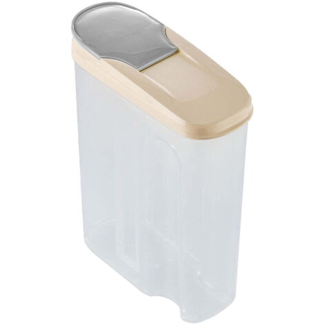 Recipiente transparente y hermético de 2 litros para almacenar cereales, con tapa y separadores, fabricado con material apto para uso alimentario, ideal para guardar cereales, harina, arroz, frutos se