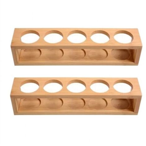 recipientes de aceite esencial de bambú natural para botellas de 15 ml y 10 ml y 5 expositores de mesa de un solo nivel