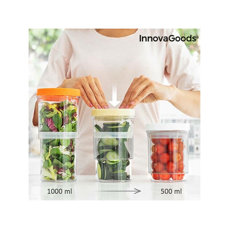 

Recipientes de Cocina Ajustables y Herméticos InnovaGoods (Set de 3)