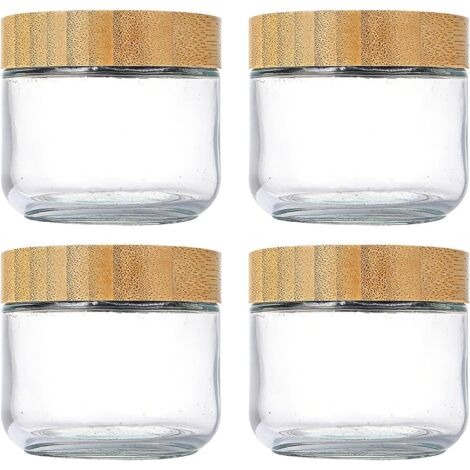 Recipientes herméticos para avena nocturna - tarros de boca ancha  Latas de 283 g (10 oz) para preparar comidas con tapa de cierre seguro, vasos para almacenar alimentos con función de conservación de