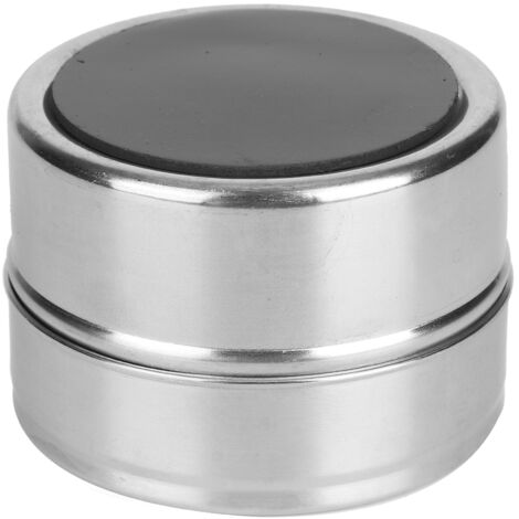 Recipientes para especias de acero inoxidable y PP – 6 piezas con ventana de visualización y base magnética – Organizador de cocina compacto de 6,2 x 6,2 x 4,3 cm