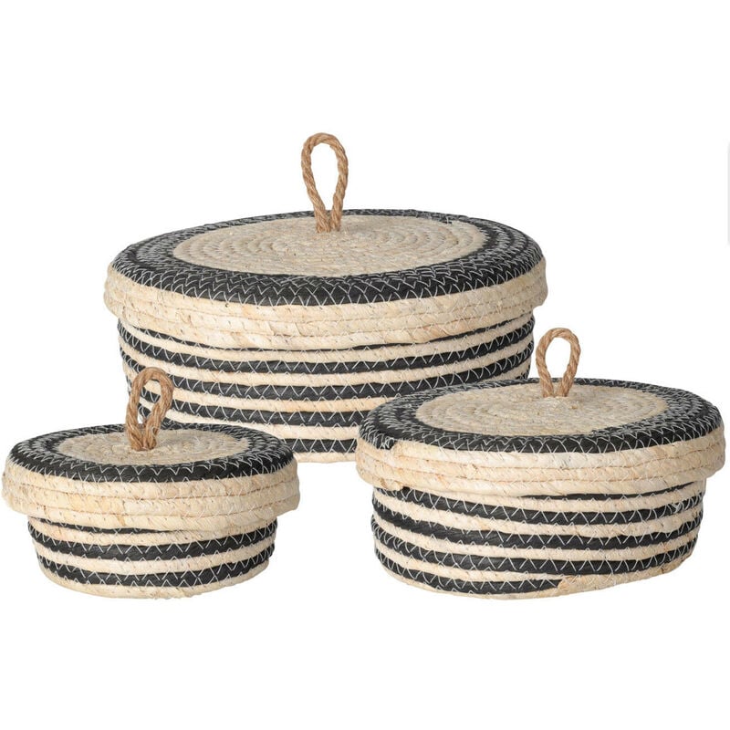 Récipients de rangement avec couvercle, 3 pièces