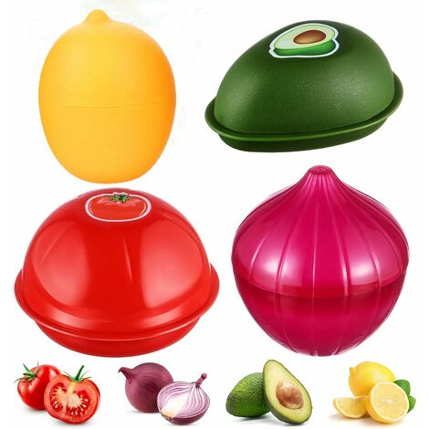 Récipients de stockage en forme de fruits et légumes Boîte de stockage alimentaire pour réfrigérateur - 4 pièces