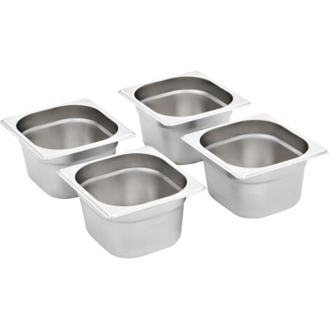Récipients Gastronorm 12 pcs GN 1/6 100 mm Acier inoxydable CFW77316