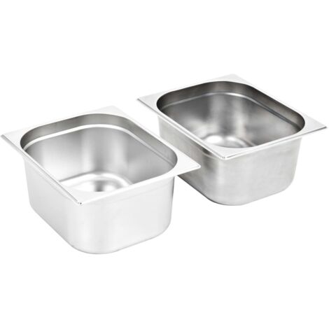 Récipients Gastronorm 2 pcs GN 1/2 150 mm Acier inoxydable CFW83702