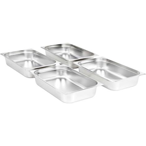 Récipients Gastronorm 4 pcs GN 1/1 100 mm Acier inoxydable CFW56321