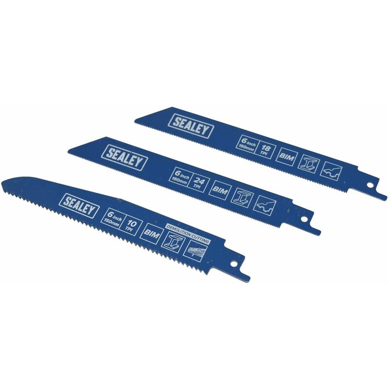 Ufixt - Reciprocating Saw Blade Set 150mm Pack of 3