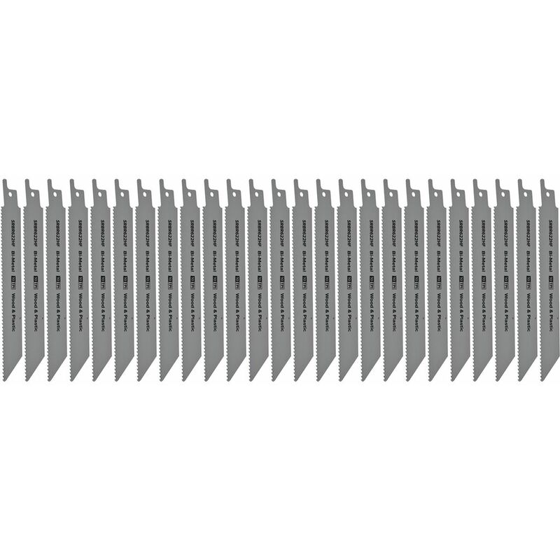 Reciprocating Saw Blade Wood & Plastics 150mm Length 10tpi Pack of 25