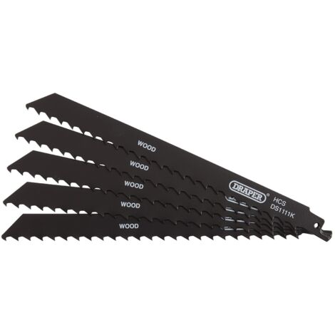 Reciprocating Saw Blades for Wood and Plastic Cutting, 225mm, 3tpi (Pack of 5) (38589)