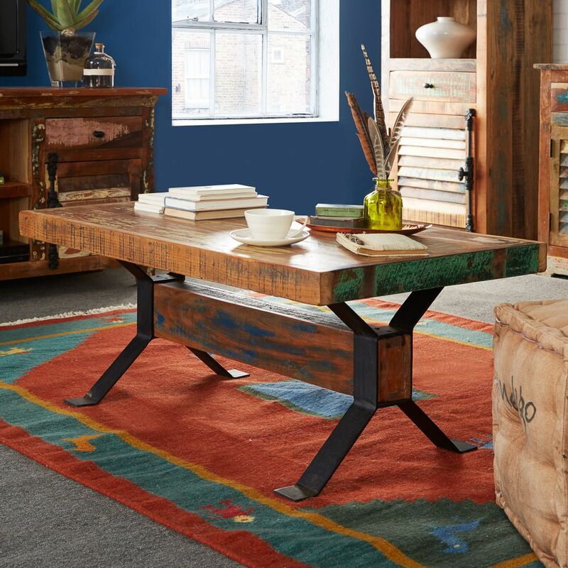 Reclaimed Boat Coffee Table - Multicolour