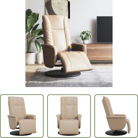 Reclinabile -  Poltrona Reclinabile Massaggi Poggiapiedi Cappuccino Similpelle