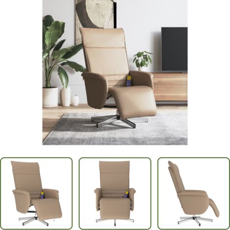 Reclinabile -  Poltrona Reclinabile Massaggi Poggiapiedi Cappuccino Similpelle