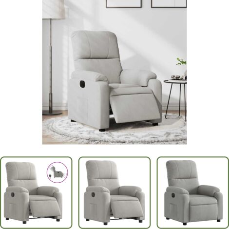 Reclinazione automatica -  Poltrona Reclinabile Elettrica Grigio Chiaro Tessuto Microfibra