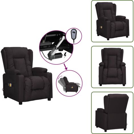 Reclinazione elettrica - vidaXL Poltrona Massaggiante Elettrica Nera in Similpelle - Schienale elettrico