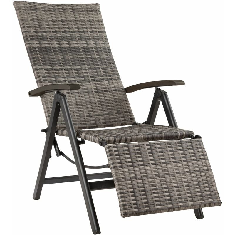 Reclining garden chair with footrest - recliner chair, garden recliner