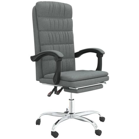 Reclining Office Chair Dark Grey Fabric vidaXL
