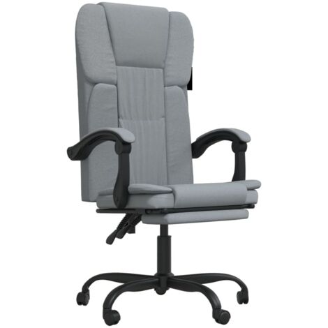 Reclining Office Chair Light Grey Fabric vidaXL