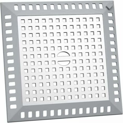 Recogedor de pelos de ducha KZQ, filtro cuadrado para fregadero de cocina de 12,2 x 12,2 cm, rejilla antiobstrucción de acero inoxidable plateada para ducha de baño y cocina.
