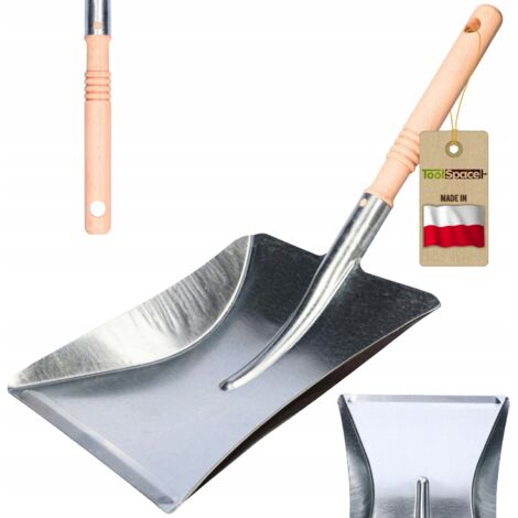 Recogedor galvanizado con mango de madera LUX
