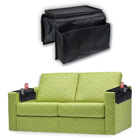 Organizador de bolsillo para sofá, 2 piezas, reposabrazos organizador de  almacenamiento para teléfono celular, organizador de almacenamiento para