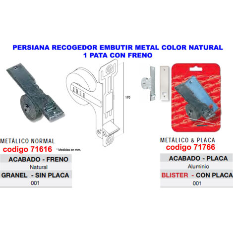 Recogedor Persiana Embutir Sin Plastico Metal  Gaviota