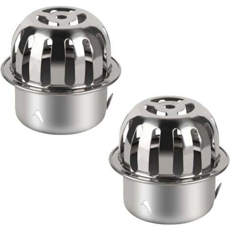 Recogehojas para canalones de acero inoxidable, 2 piezas, bajante de 75 mm, para bajantes y bajantes de desagüe.