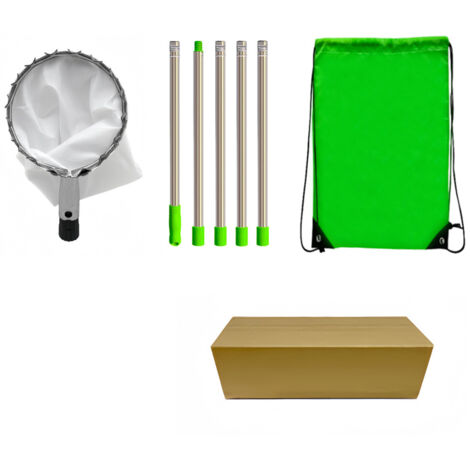 Recolector de frutas con pértiga telescópica de 2 m, herramienta de recolección de frutas de acero inoxidable para manzanas, naranjas, melocotones, peras y cerezas.