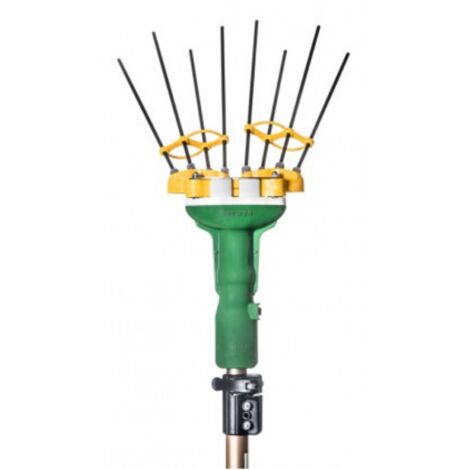 Re'colteuse d'olives Sbaraglia Adrian 12 V perche te'lescopique en aluminium avec 3 tiges de carbone de rechange pour la re'colte des olives