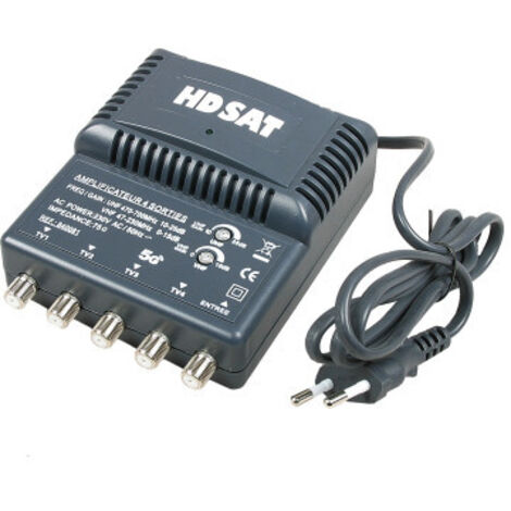RECONDITIONNE HDSAT AMPLIFICATEUR TNT BLINDE 4 SORTIES ampli d'intérieur antenne tv 220V