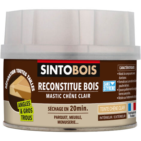 Sinto – Mastic à bois bi-composant pour tous types de bois – Excellente adhérence et résistance – Prise rapide – 139750