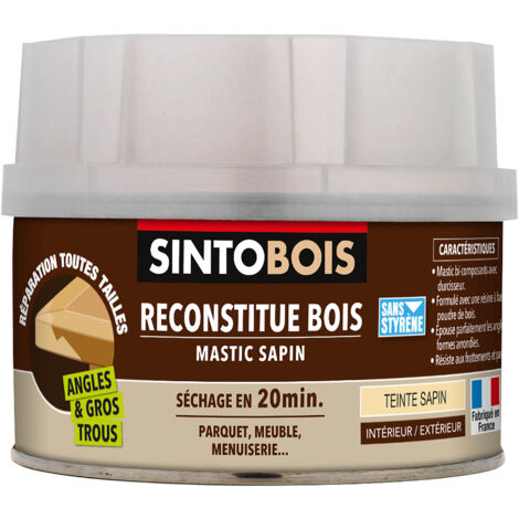 Sinto – Mastic bi-composant pour bois sapin 190g – Séchage rapide 20 min – Excellente adhérence et résistance – 139780