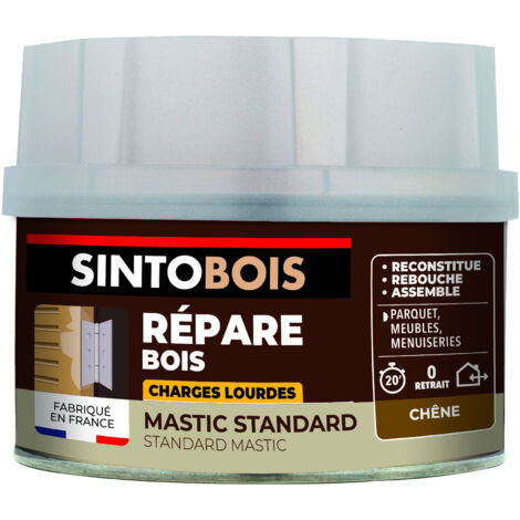 Sinto – Mastic polyester bi-composants 550g pour bois dur – Réparation angles cassés et parties manquantes – Résistant à l'eau et séchage rapide