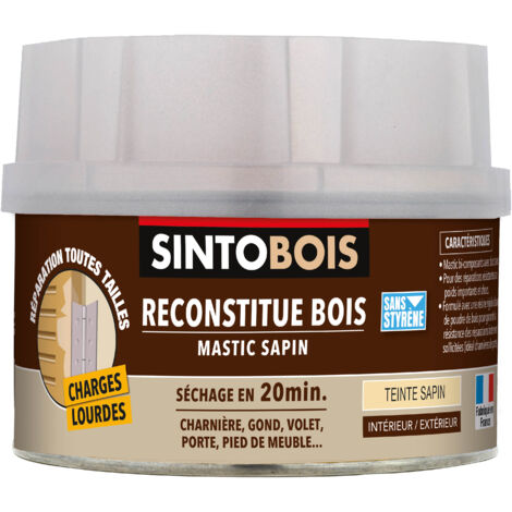 Sinto – Mastic bi-composants pour reconstituer bois – 550g pour réparations solides – Résistant à l'eau et aux chocs – Séchage rapide 20 min