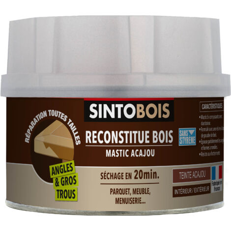 Reconstitue bois pour parties manquantes (angles, gros trous) 550g Acajou