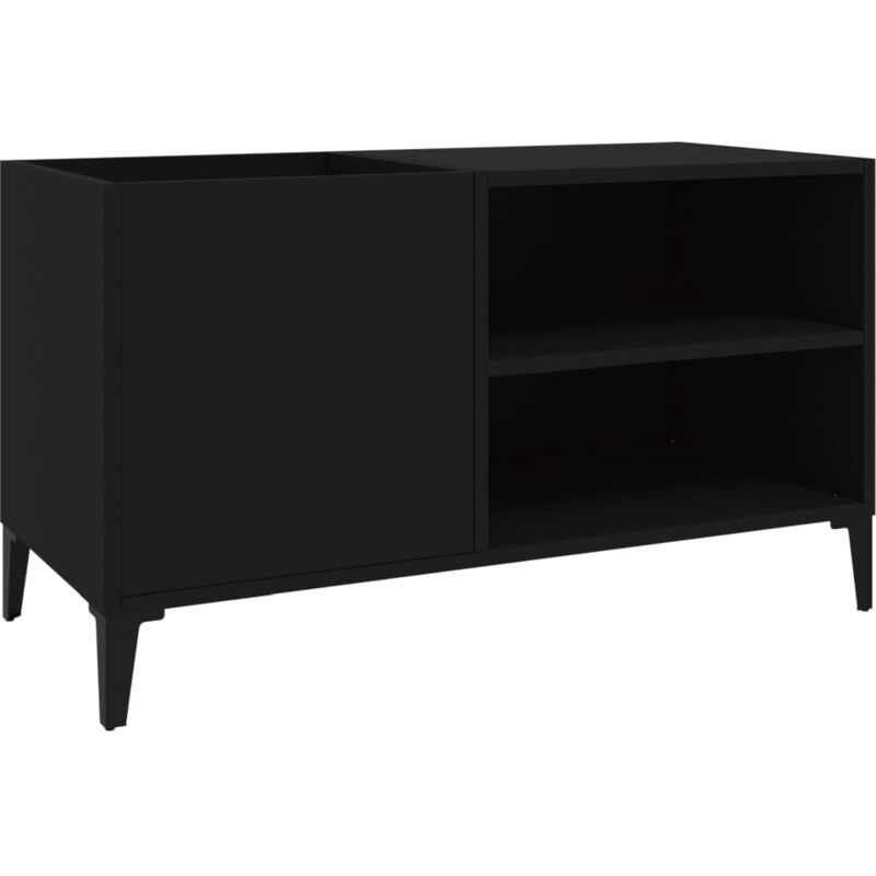 Record Cabinet Black 84.5x38x48 Cm Engineered Wood Vidaxl