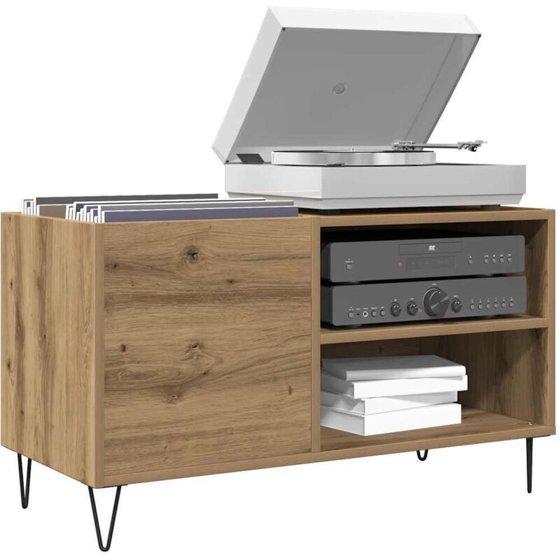 Record Cabinet Artisan Oak 84.5x38x48 Cm Engineered Wood Vidaxl