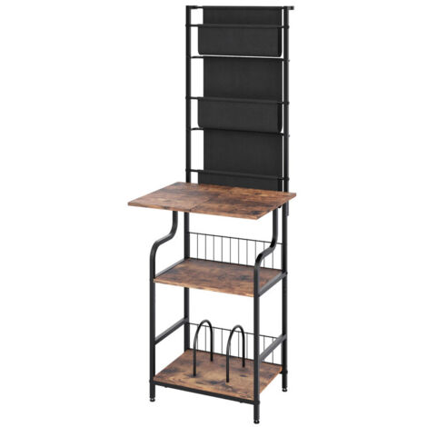 Record Player Stand, 6-Tier Turntable Table with Vinyl Display Shelf, Record Storage with Extra-Large Desktop, Turntable End Table, Record Holder for Living Room